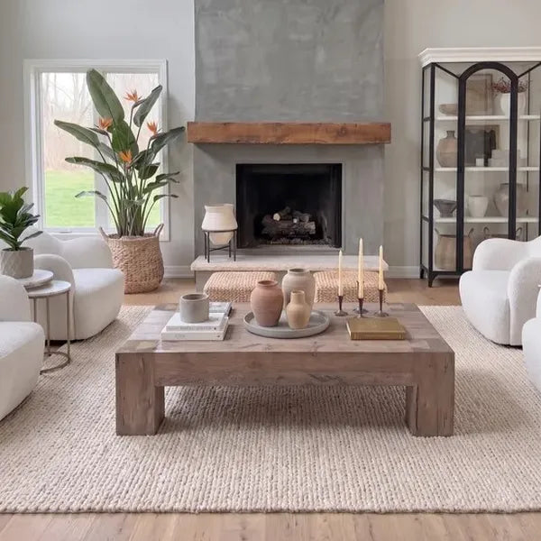 Chunky Rustic Solid Wood Plank Coffee Table