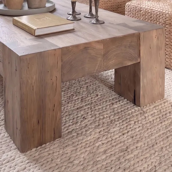 Chunky Rustic Solid Wood Plank Coffee Table