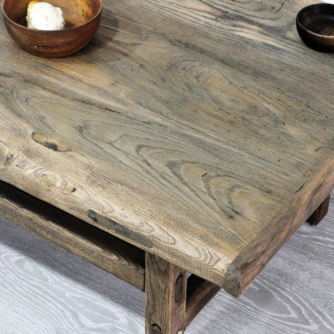 Natural Wood Coffee Table, Wooden Coffee Tables, Rustic Dark Wood Coffee Table