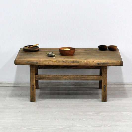 Natural Wood Coffee Table, Wooden Coffee Tables, Rustic Dark Wood Coffee Table