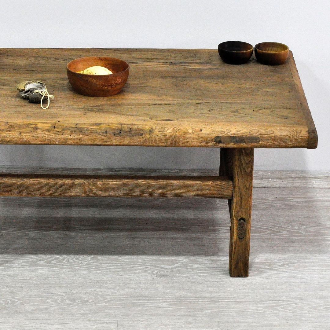 Natural Wood Coffee Table, Wooden Coffee Tables, Rustic Dark Wood Coffee Table