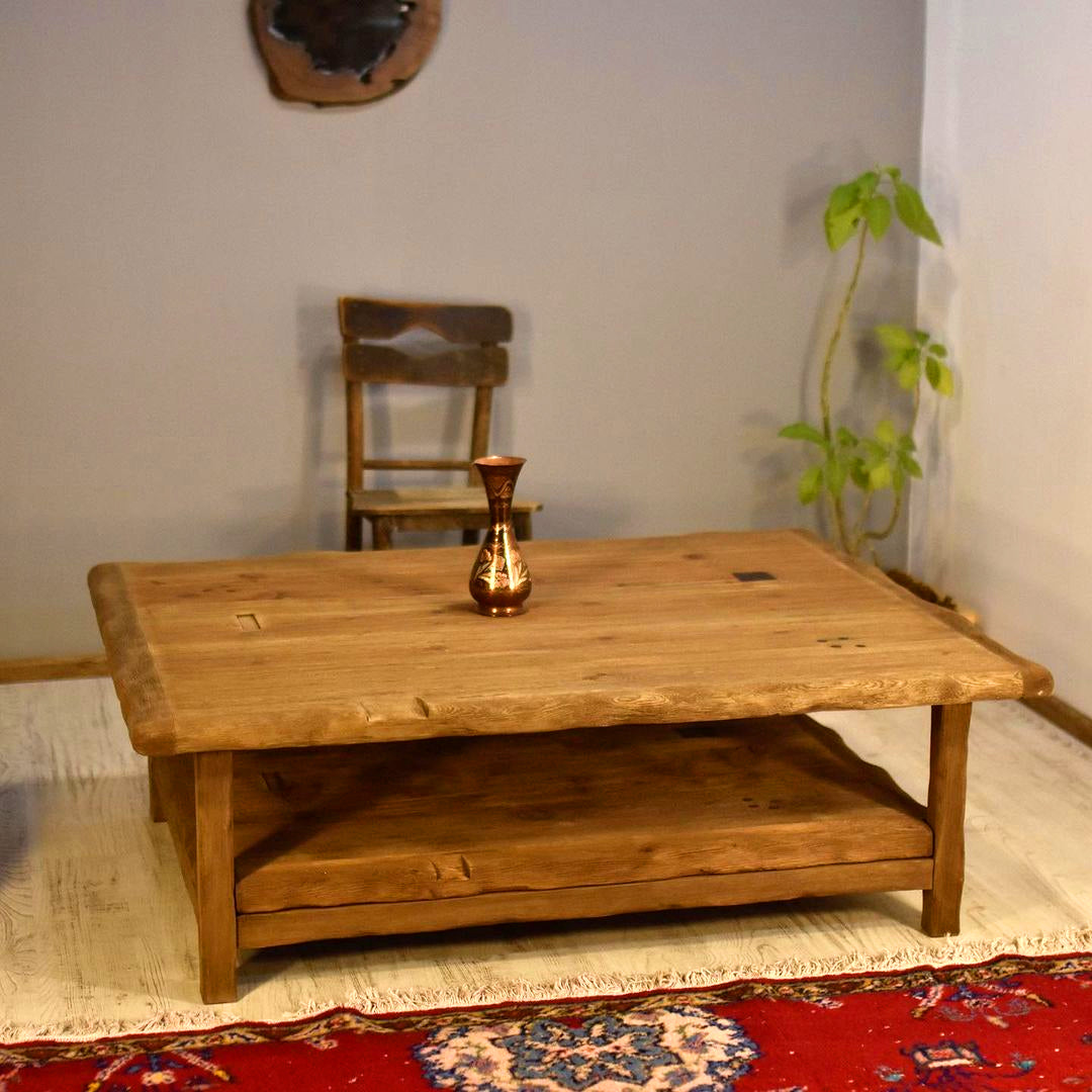 Large Wooden Coffee Table, Wood Reclaimed Coffee Table, Rectangular Wood Coffee Table