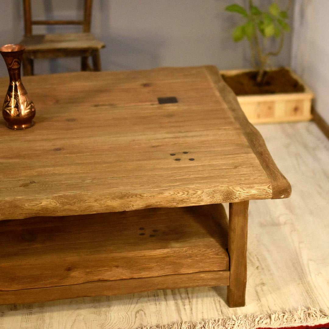 Large Wooden Coffee Table, Wood Reclaimed Coffee Table, Rectangular Wood Coffee Table