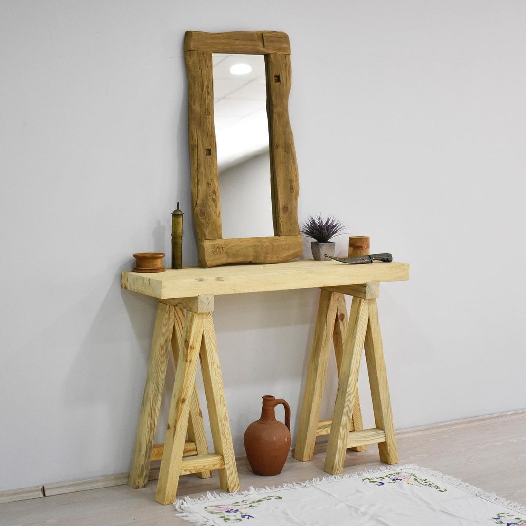 Solid Wood Console Table, Reclaimed Wooden Table, Custom Sofa Entry Entrway Foyer Dresser Table