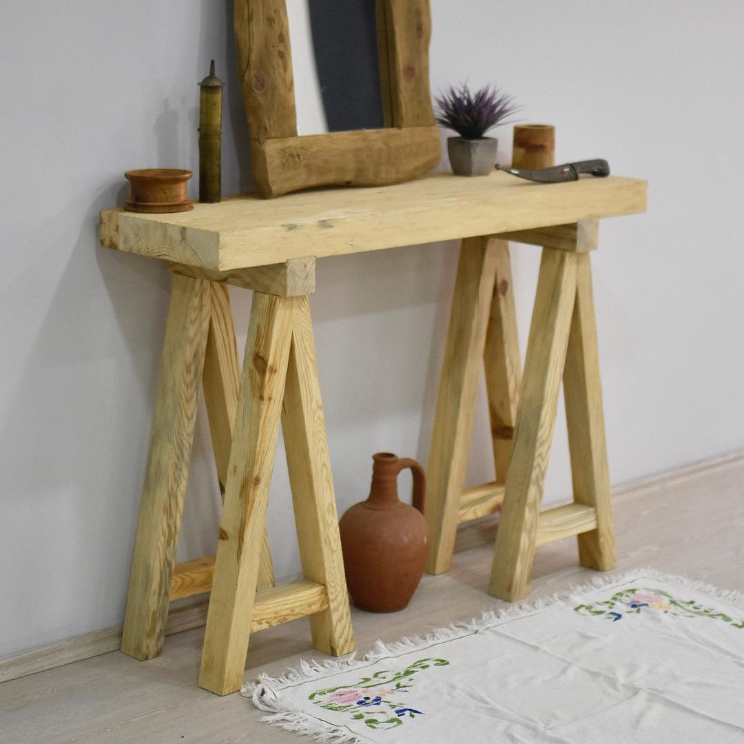 Solid Wood Console Table, Reclaimed Wooden Table, Custom Sofa Entry Entrway Foyer Dresser Table