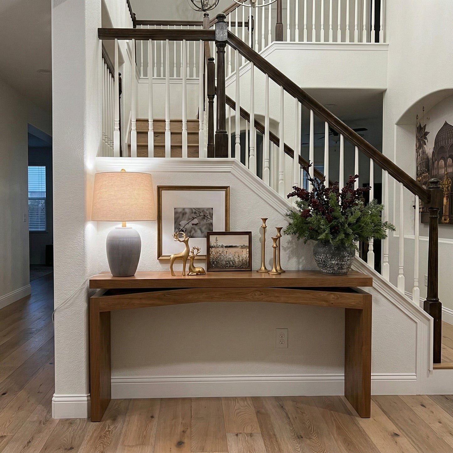 Rustic Wooden Console Table, Double Top, Reclaimed Solid Wood, Dresser Console Table