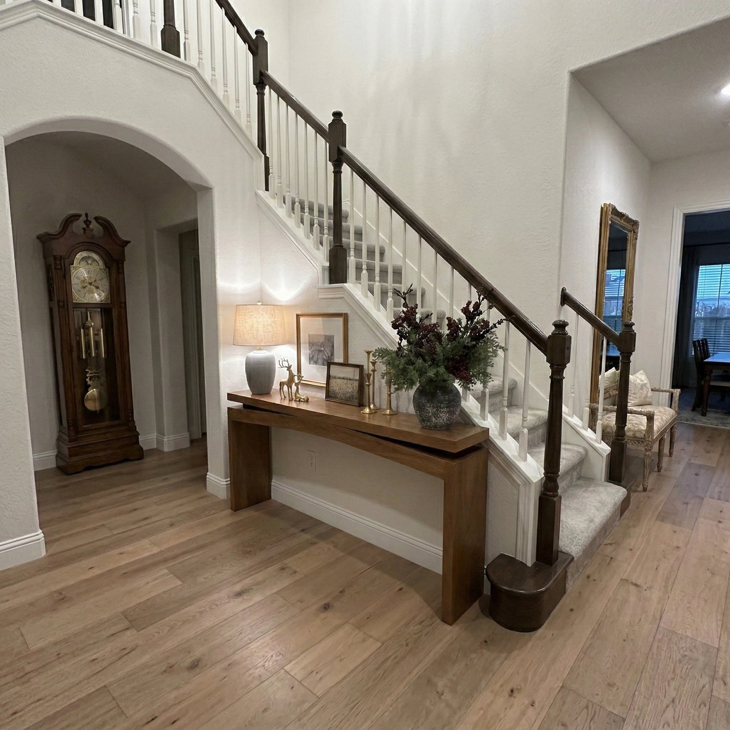 Rustic Wooden Console Table, Double Top, Reclaimed Solid Wood, Dresser Console Table