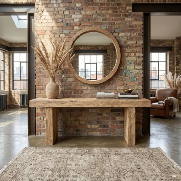 Heavy Rustic Log Wood Console Table by Drwoodart