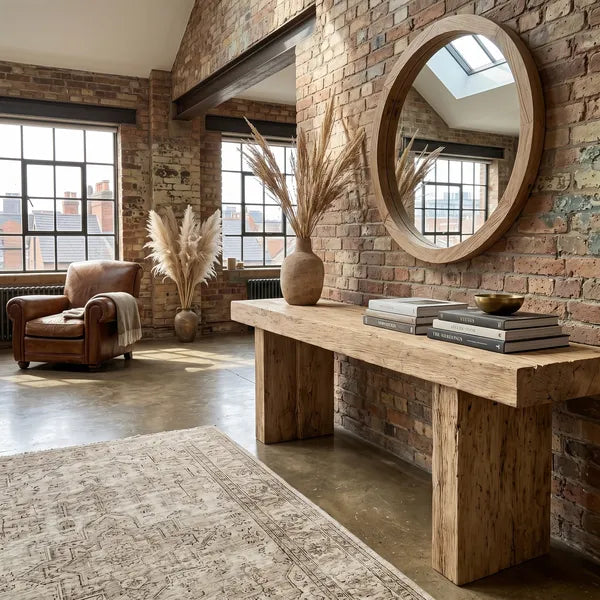 Heavy Rustic Log Wood Console Table by Drwoodart