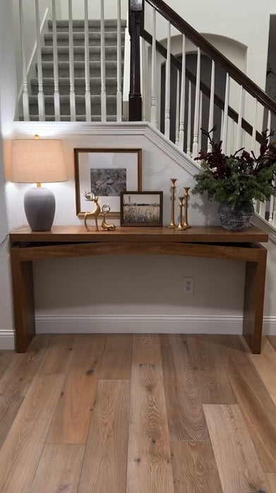 Rustic Wooden Console Table, Double Top, Reclaimed Solid Wood, Dresser Console Table