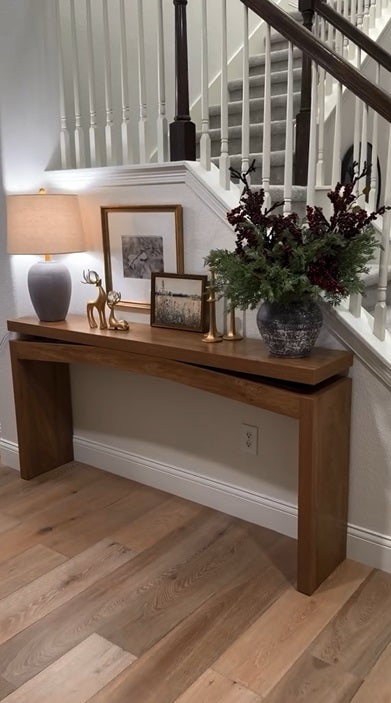 Rustic Wooden Console Table, Double Top, Reclaimed Solid Wood, Dresser Console Table