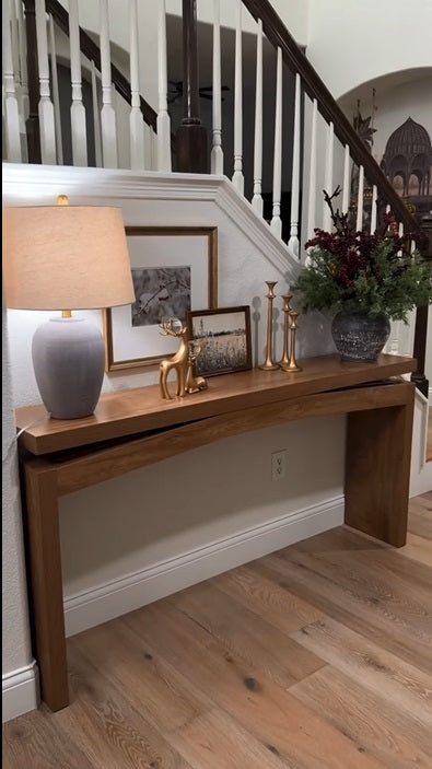 Rustic Wooden Console Table, Double Top, Reclaimed Solid Wood, Dresser Console Table