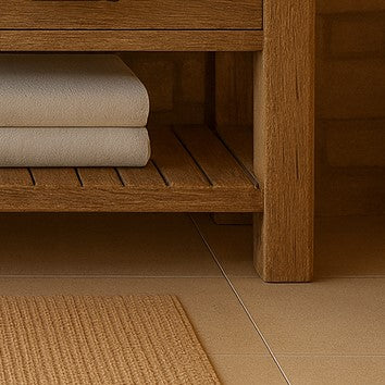 Wood Bathroom Vanity with 2 Drawers, Rustic Solid Wood Bathroom Vanities, Reclaimed Wood