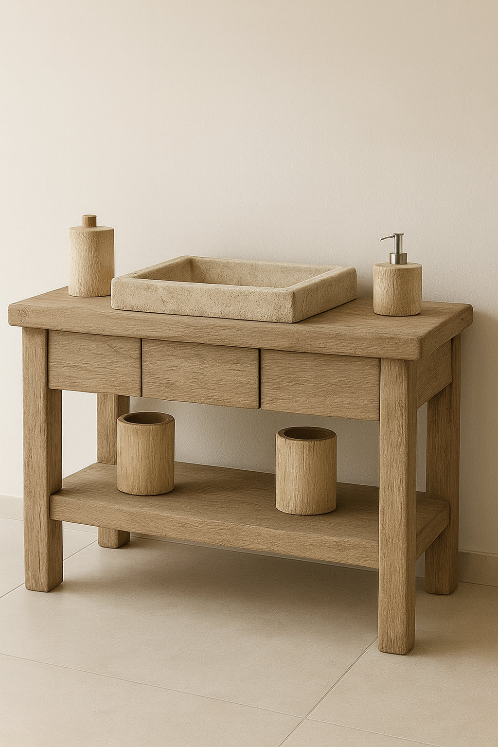 Rustic Wood Bathroom Vanity with 3 Drawers, Rustic Solid Wood Bathroom Vanities, Sink Vanity