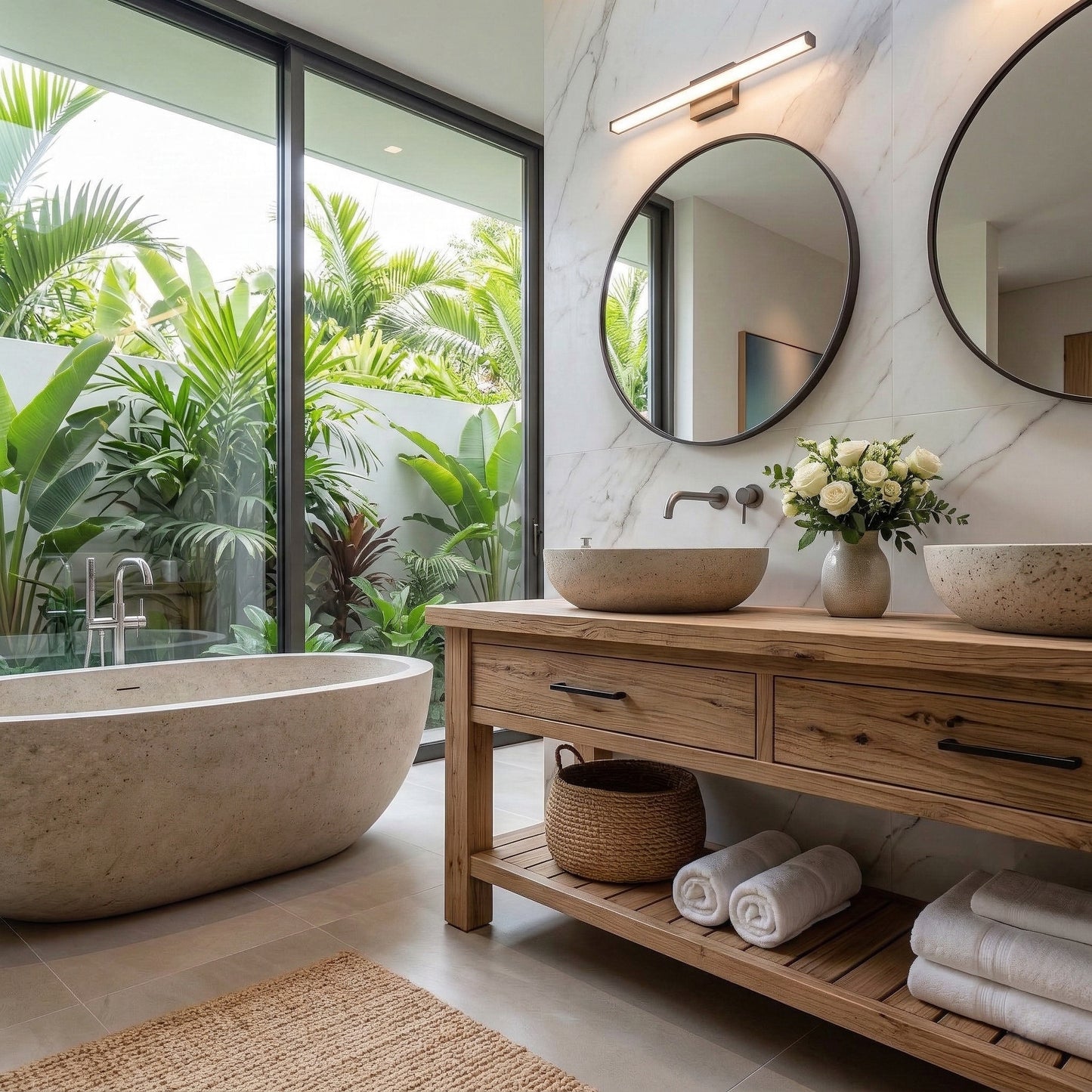 Wood Bathroom Vanity with 2 Drawers, Rustic Solid Wood Bathroom Vanities, Reclaimed Wood Double Single Sink