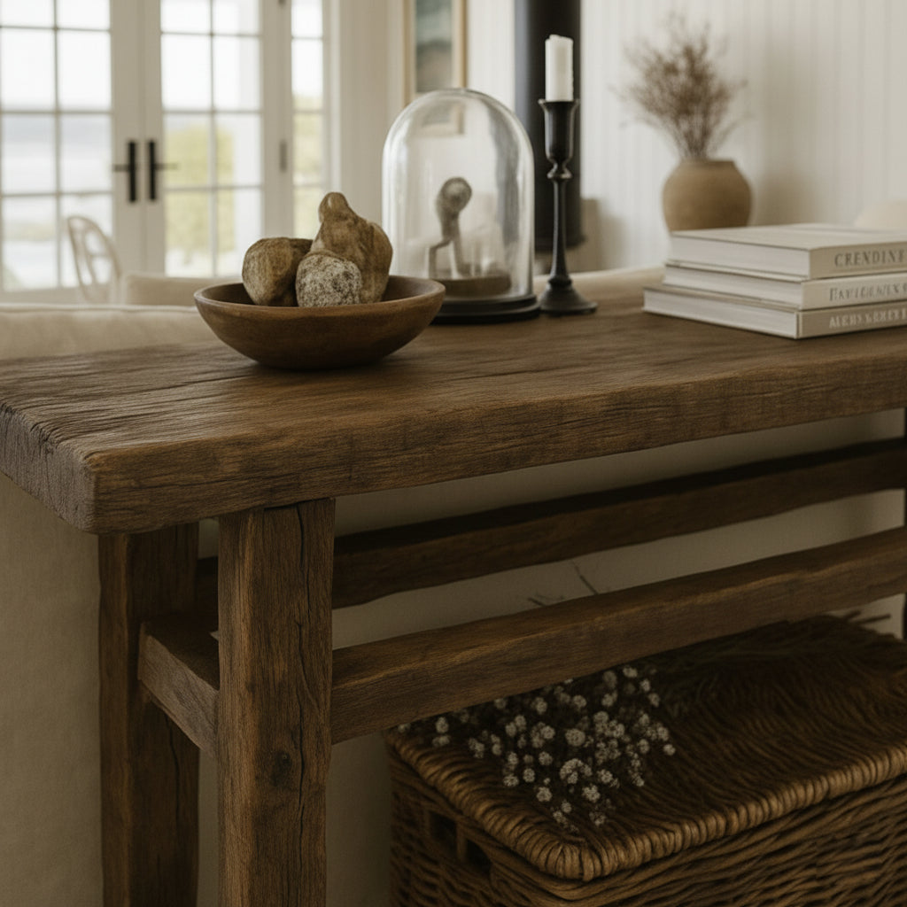 Rustic Console Table Behind Couch, Hallway Entrway Table, Rustic Custom Reclaimed Wood Table, Solid Wood Live Edge