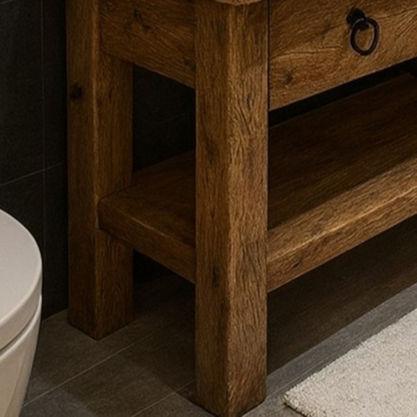 Wood Bathroom Vanity with 2 Drawers, Rustic Solid Wood Bathroom Vanities, Reclaimed Wood