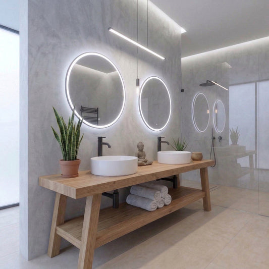 Rustic Wooden Bathroom Vanity with Open Shelf, Reclaimed Solid Wood, Farmhouse Style