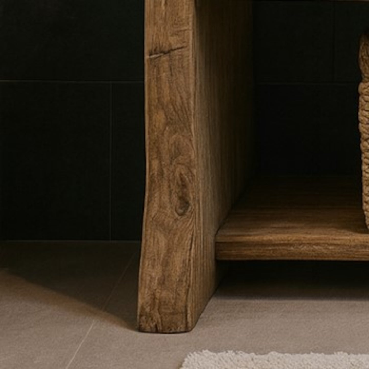 Rustic Wooden Bathroom Vanity With Drawers, Reclaimed Solid Wood, Farmhouse Style