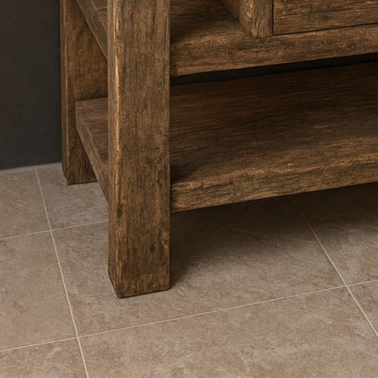 Custom Size Wood Bathroom Vanity, Rustic Solid Wood Bathroom Vanities, Single Sink Vanity