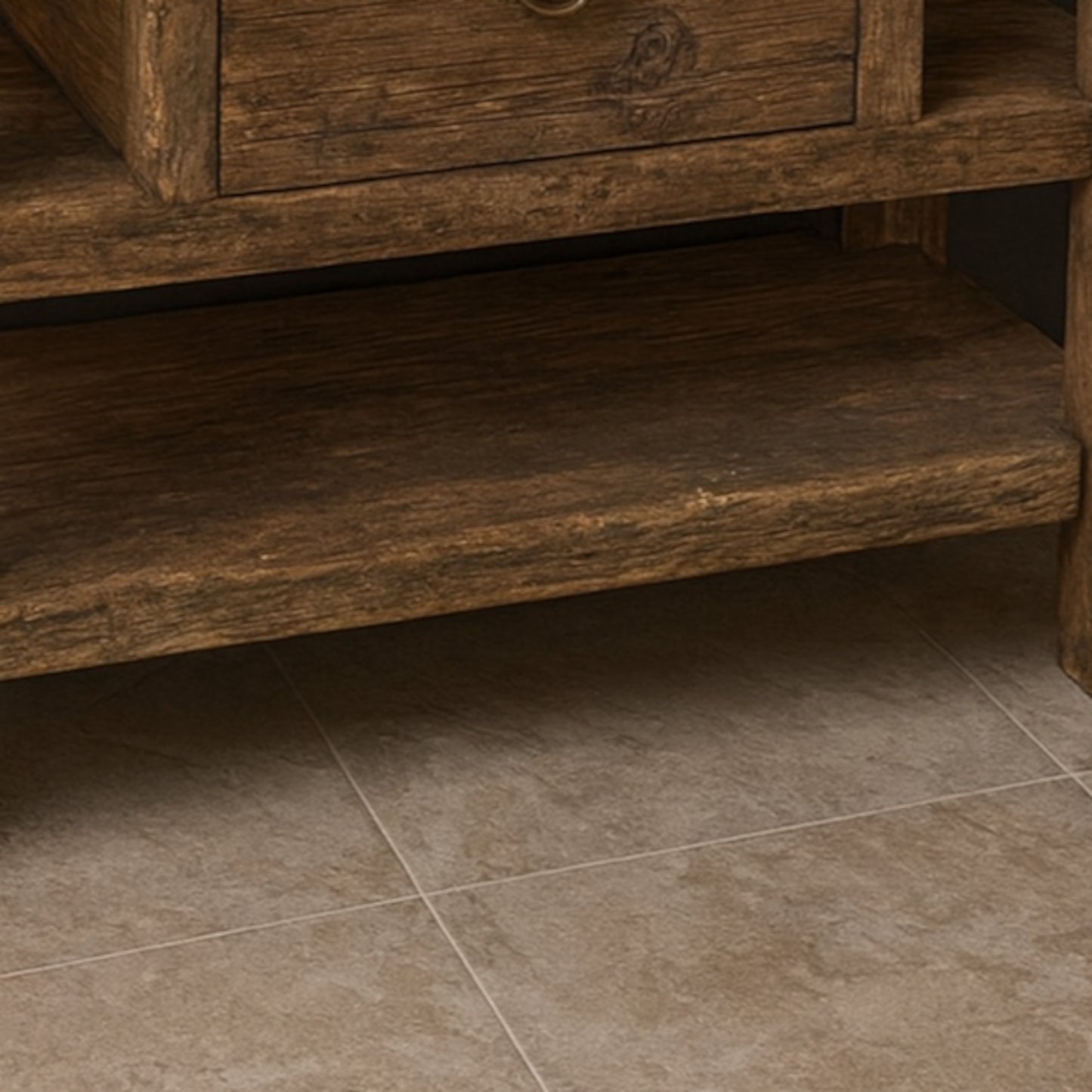 Custom Size Wood Bathroom Vanity, Rustic Solid Wood Bathroom Vanities, Single Sink Vanity