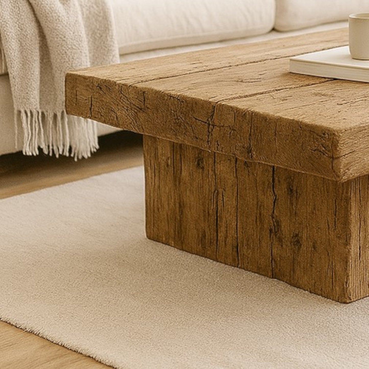 Large Wooden Coffee Table, Reclaimed Wood Coffee Table, Rustic Wood Coffee Table