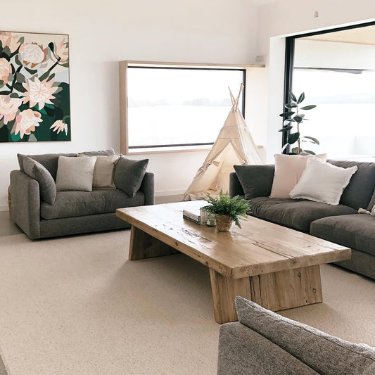 Large Wooden Coffee Table, Rectangular Wood Reclaimed Coffee Table